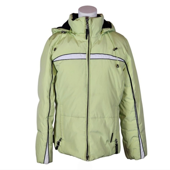 ZeroXposur Green Hooded Puffer Jacket M Down Blend Winter Coat Ski - Picture 1 of 16